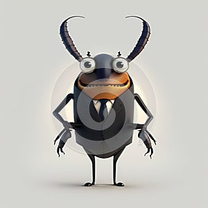 Big Horned Beetle. Generative AI