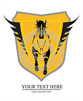 Big Horse on Winged Shield