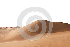 Big hot sand dune on background
