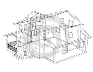 Big House Architect blueprint - isolated