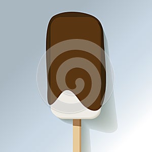 Big ice cream lolly chocolate jelly topping on a grey background.