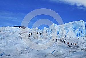 Big Ice Glacier Hiking Tourists, Perito Moreno Argentina