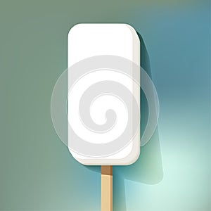 Big ice lolly icecream white on a blue bokeh fog background vector.