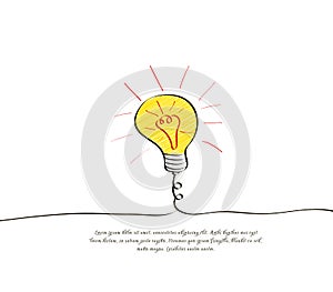 Big idea concept with light bulb in doodle style. Banner design for innovation, inspiration or block quote.