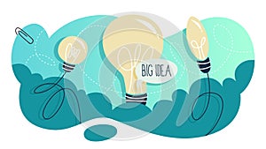 Big idea and creative mind concept illustration