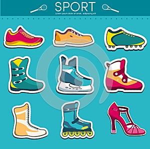 Big illustration collection set of sport shoe