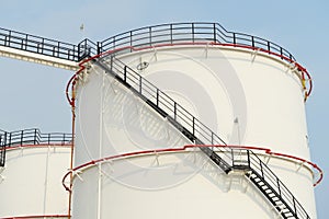 Big Industrial oil tanks in refinery
