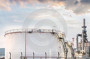 Big Industrial oil tanks in a refinery