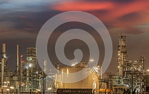 Big Industrial oil tanks in a refinery