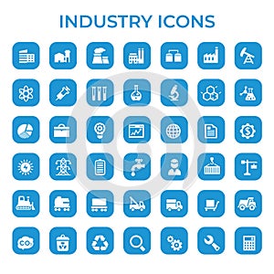 Big Industry icon set, trendy flat icons