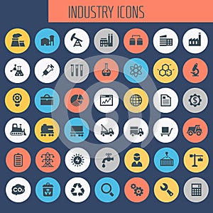 Big Industry icon set, trendy line icons collection