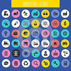Big Industry icon set, trendy line icons collection