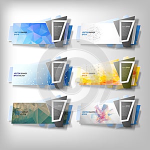 Big Infographic banners set, origami styled vector