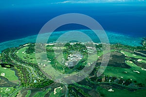 Big Island aerial shot - coastal golf course