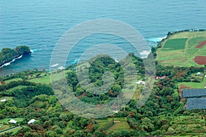 Big Island aerial shot - hilo coastline photo
