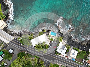Big Island Kailua-Kona Hawaii Tropical Coast Aerial Overhead photo