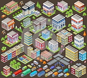 Big isometric set of buildings and houses