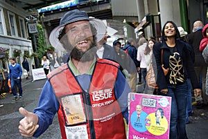 Big Issue salesman