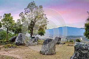 Big Jar at The Plain of Jars In Phonsavan Laos