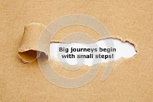 Big journeys begin with small steps photo