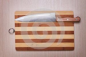 Big knife and cutting board
