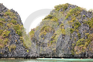 Big lagoon entrance. Miniloc island. Bacuit archipelago. El Nido. Palawan. Philippines