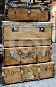 Big and large old wood chest cases