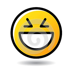 Big laugh face emoticon emoji icon