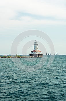 Big light house on a Michigan Lake