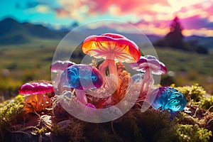 Big Magic Iridescent Mushroom Jellies - Ai image