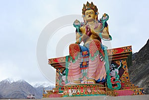 The Big Maitreya Buddha statue in Ladakh, India