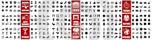 Big mega collection set icons: shopping, sport, house decor, auto service, sport, food, fitness, travel, clothes, ecology