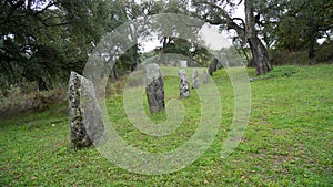 Big megalithic menhirs of sorgono , sardinia central - prenuragic