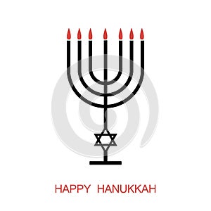 Big Menorah vector icon isolated hanukkah, Big Menorah transparency logo concept love light