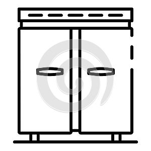 Big metal freezer icon, outline style