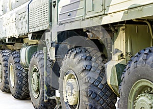 The big Military tractor wheels