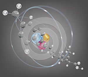 Big molecule and atomic structure