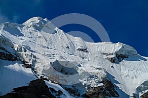 Big mountain snow peak in Tian Shan mountains