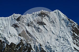 Big mountain snow peaks in Tian Shan mountains