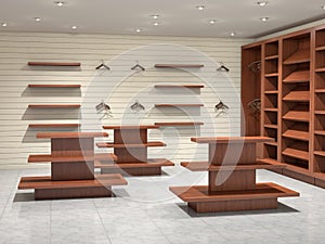 Big Ðµmpty store, 3d illustration