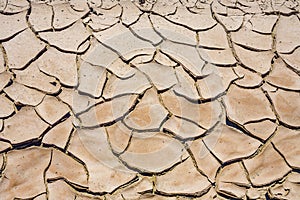 Big mud cud cracks and dried mud tiles in the death valley