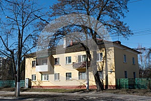 Big multiple flat apartment house on the street