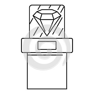 Big museum diamant icon, outline style