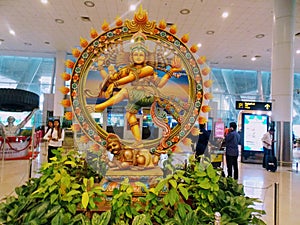 Big Natraj statue at indhira gandhi international airport new Delhi igi airport lord shiva