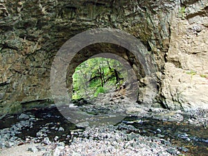 The Big natural bridge in the Rakov Skocjan Valley Rakek or Notranjski regijski park Rakov Skocjan, Notranjska Regional landscap