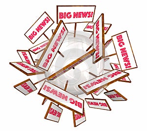 Big News Information Announcement Signs Words