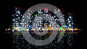 Big night city out of focus