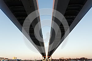 Big Obukhov bridge over the river Neva