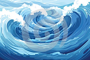 Big ocean waves.blue sea waves.GenerativeAI.