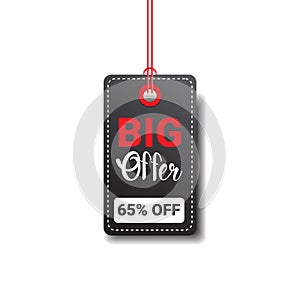 Big Offer Tag Isolated Black Friday Sale Logo Design